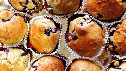 Fibra: Muffins de mirtilo e farelo